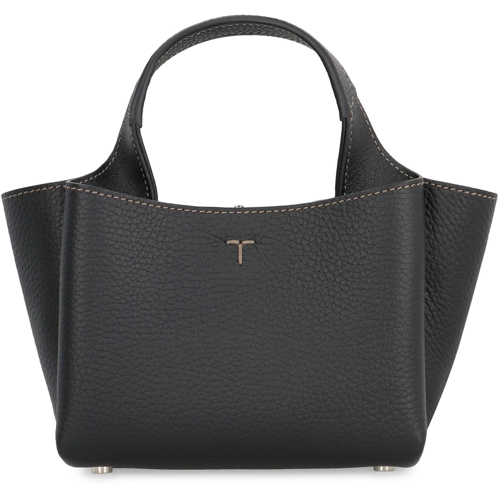 TOD'S Leren handtas met afneembare bedel Black Dames