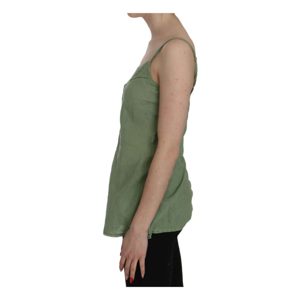 Pink Memories Groene Zijden Tanktop Green Dames