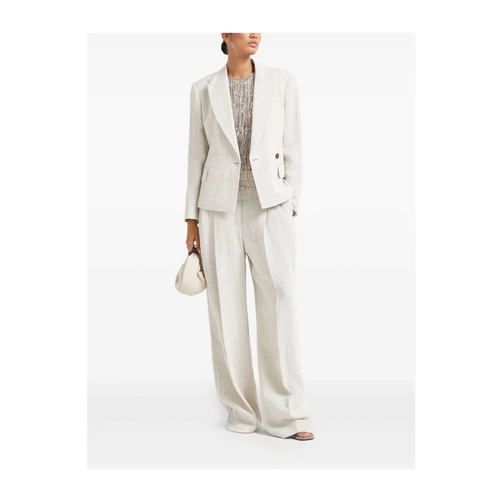 BRUNELLO CUCINELLI Beige Broek Elegante Stijl Beige Dames