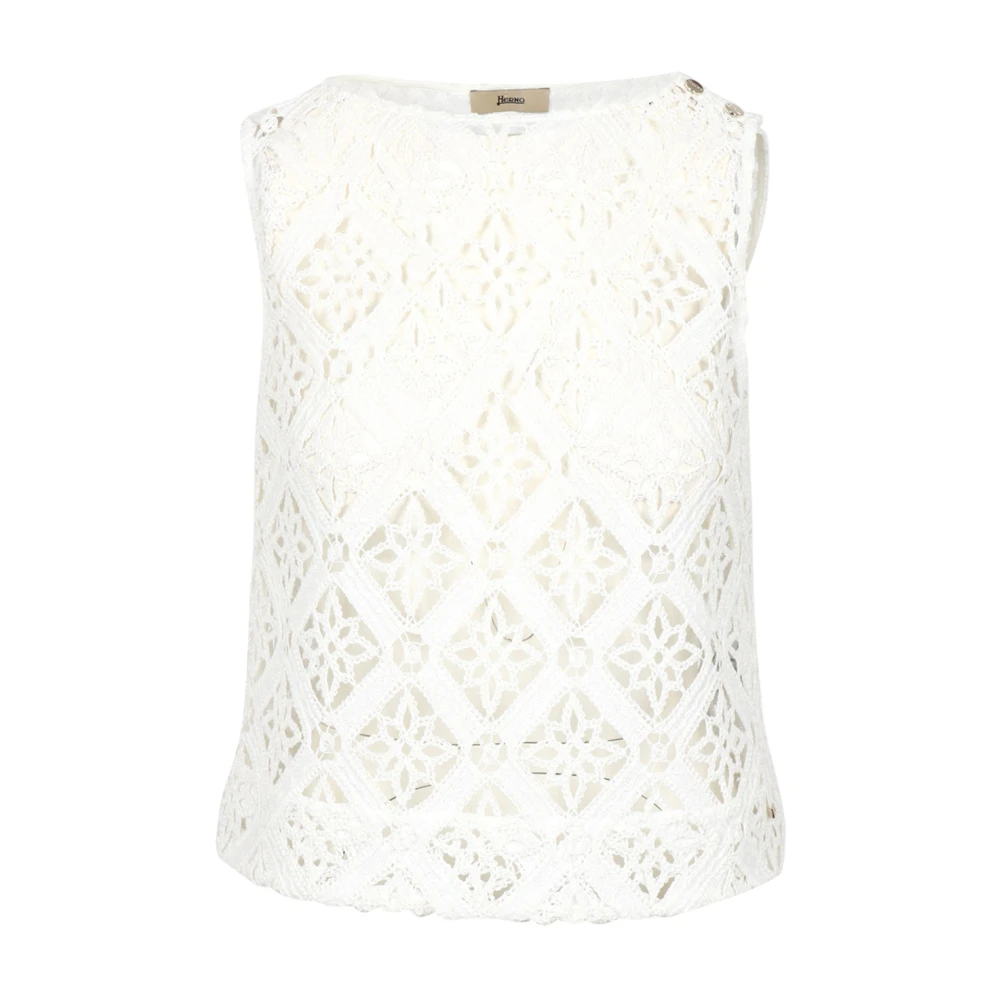 Herno Vrouw Beige Tops Dames, L, Sleeveless Tops