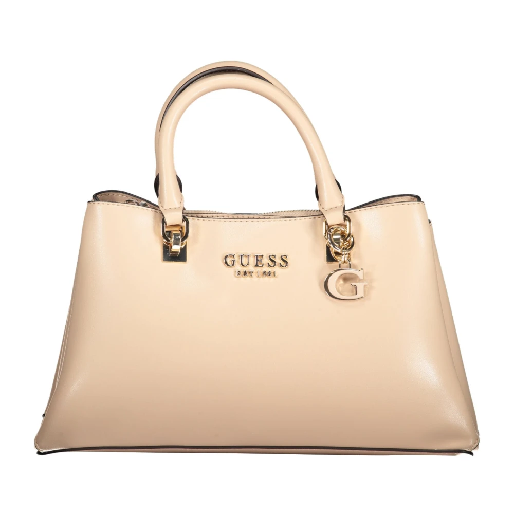 Guess Beige Handtas met Verstelbare Schouderband en Meerdere Compartimenten Beige Dames