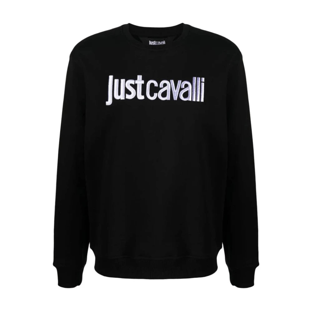 Just Cavalli Heren sweatshirt met geborduurd logo Zwart Heren