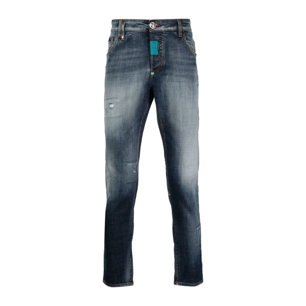 Philipp Plein Blauwe Skinny Fit Denim Broek Blue Heren