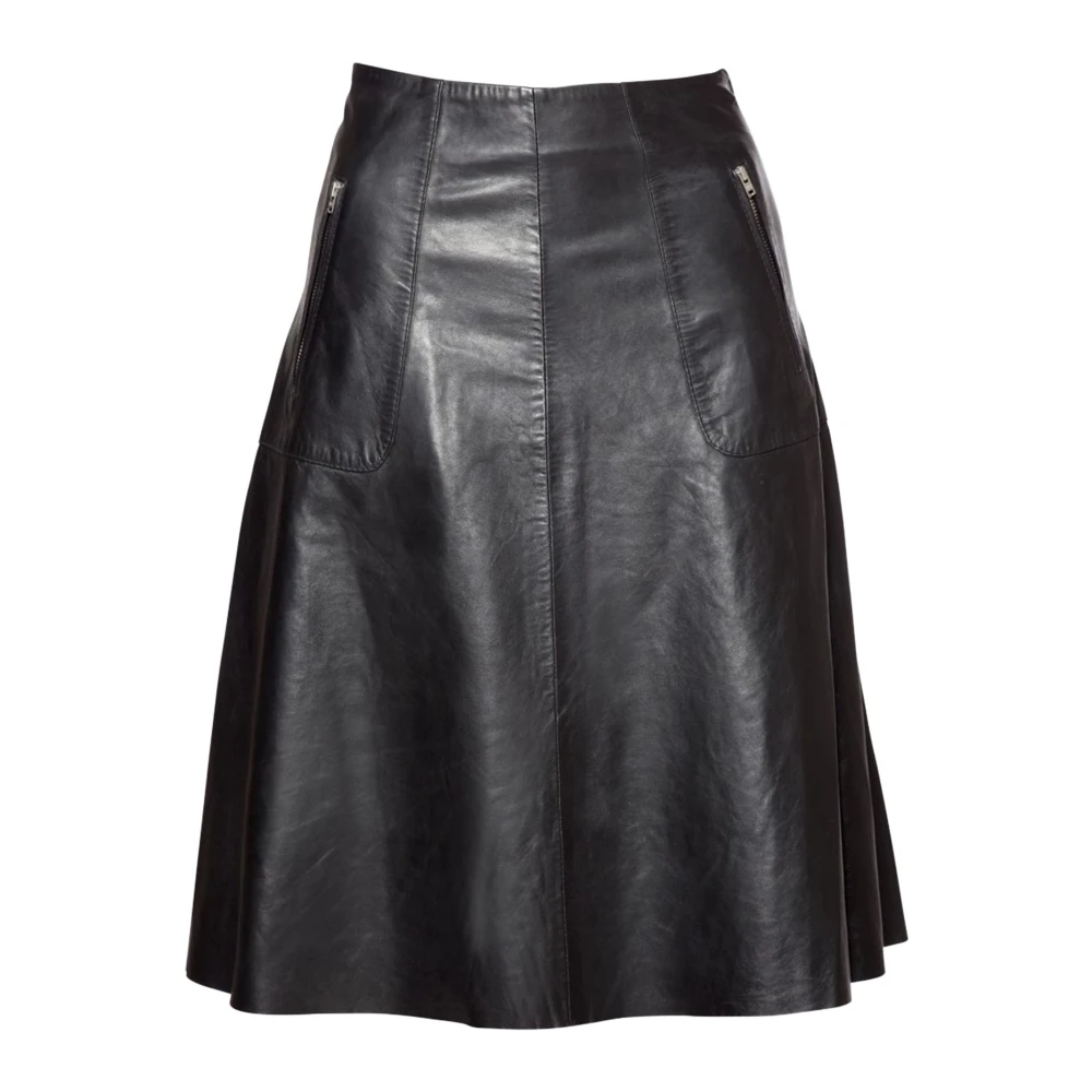 Btfcph Black Midi Skirts, Female, L, Zippered Midi Skirt 1083M