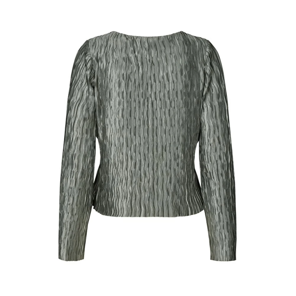 MbyM Groene gestructureerde blouse Azuria Green Dames