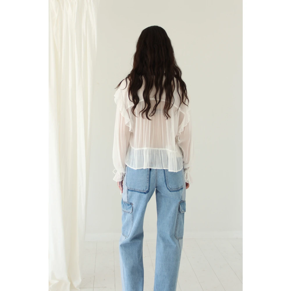 Designers Remix Iola Stropdas Blouse Beige Dames