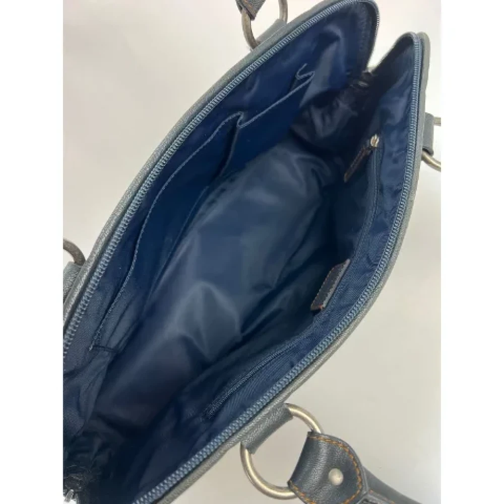 Dior Vintage Pre-owned Canvas handbags Blue Dames