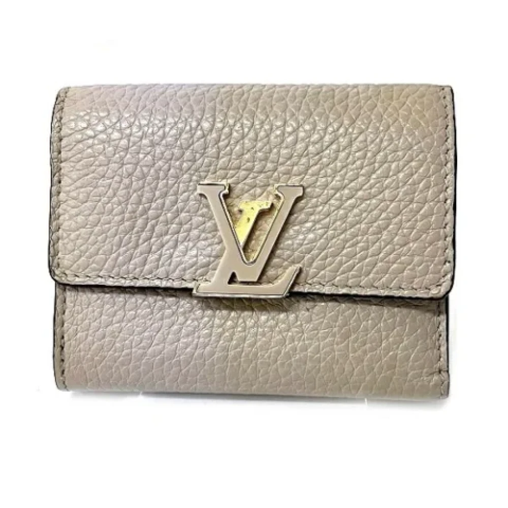 Louis Vuitton Vintage Pre-owned Leather wallets Beige Dames