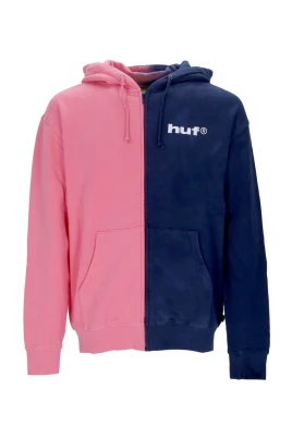Split Dye Zip Hoodie Pink