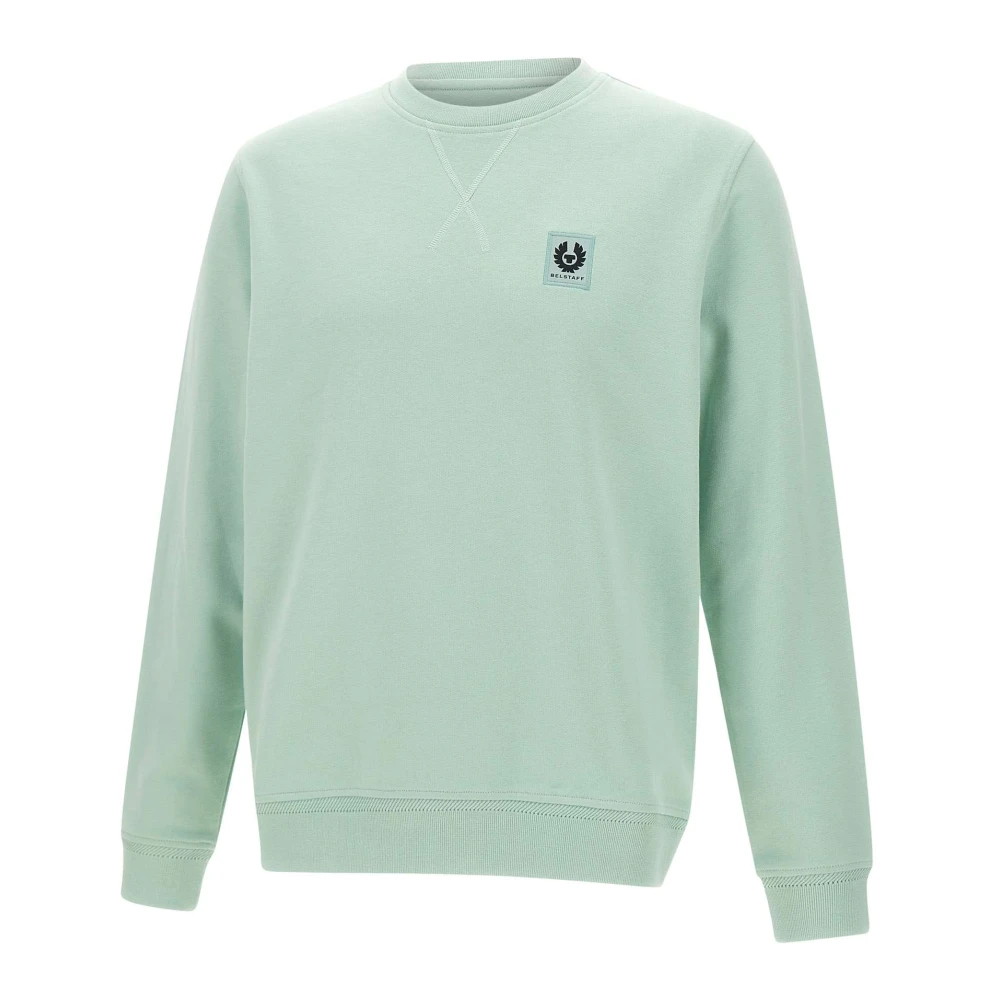 Belstaff Groene Katoenen Sweatshirt Lange Mouwen Ronde Hals Green Heren
