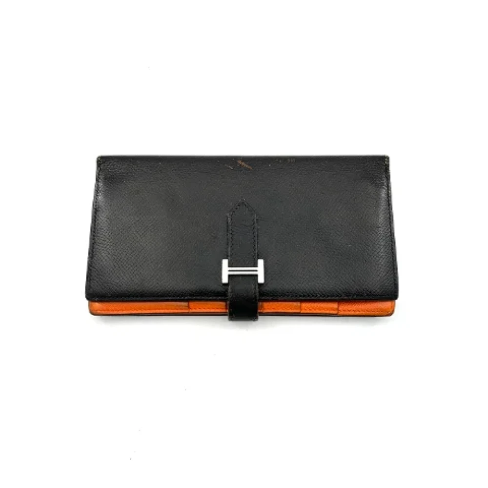 Hermès Vintage Pre-owned Leather wallets Black Dames