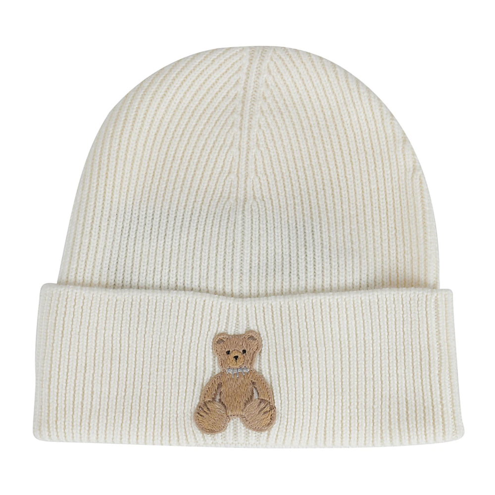 Palm Angels Beige Beanie Hoeden met Bear Design Beige Heren