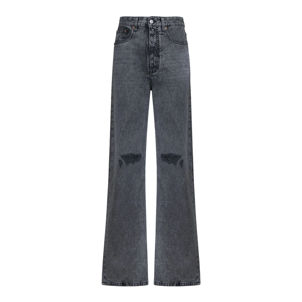 MM6 Maison Margiela High-Rise Wide Jeans Black Dames