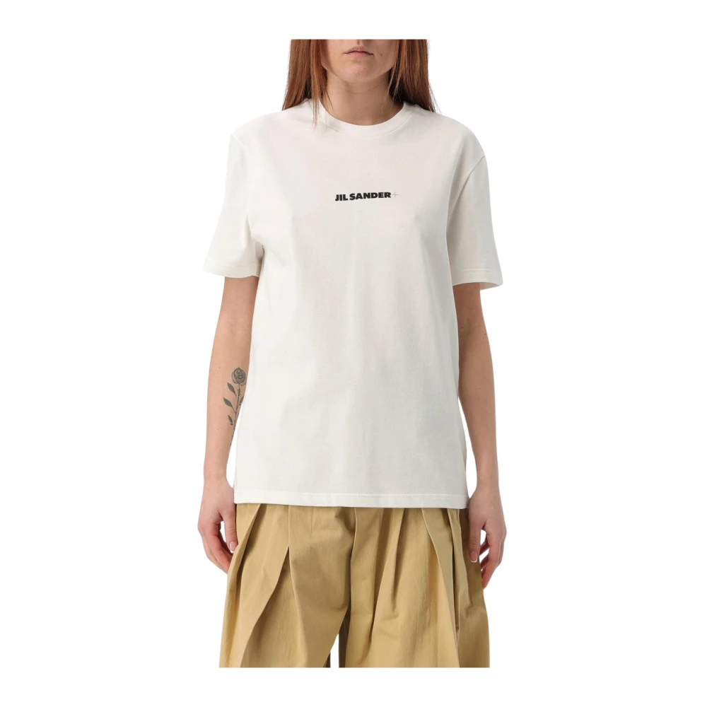 Jil Sander Women's Beige Tshirt Relaxed Fit