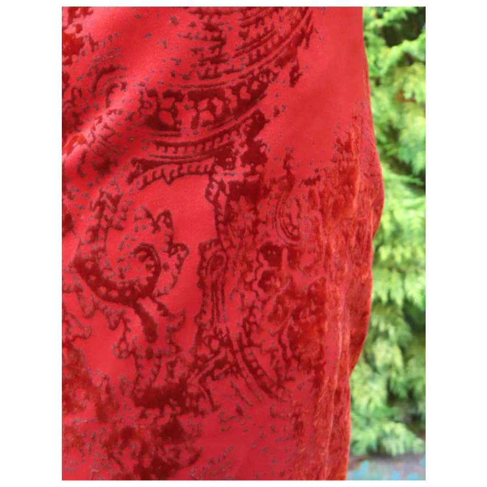 Mason's Slimme Velvet New York Broek met Kasjmier Motief Red Dames