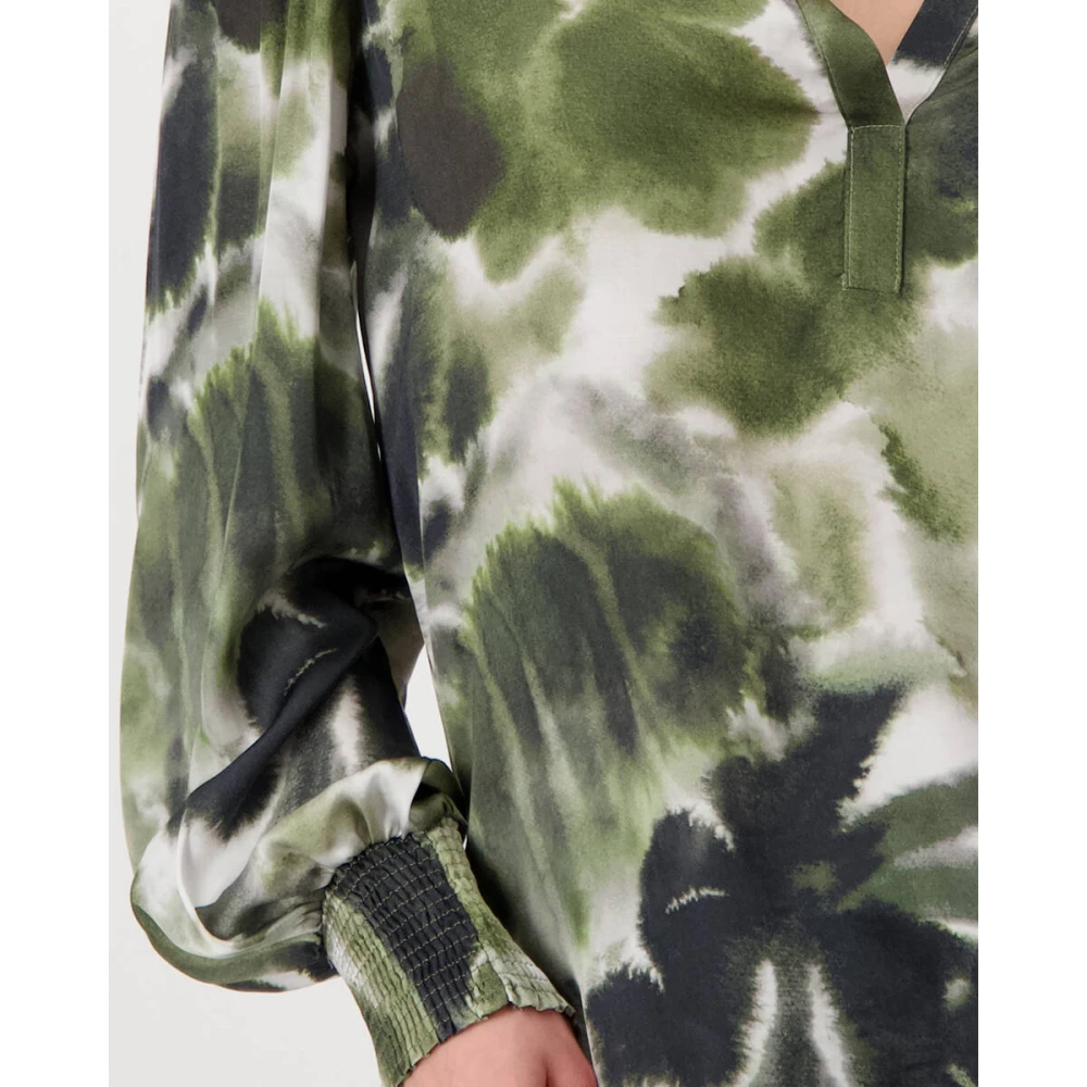 monari Lange Mouw Blouse 808251 Green Dames