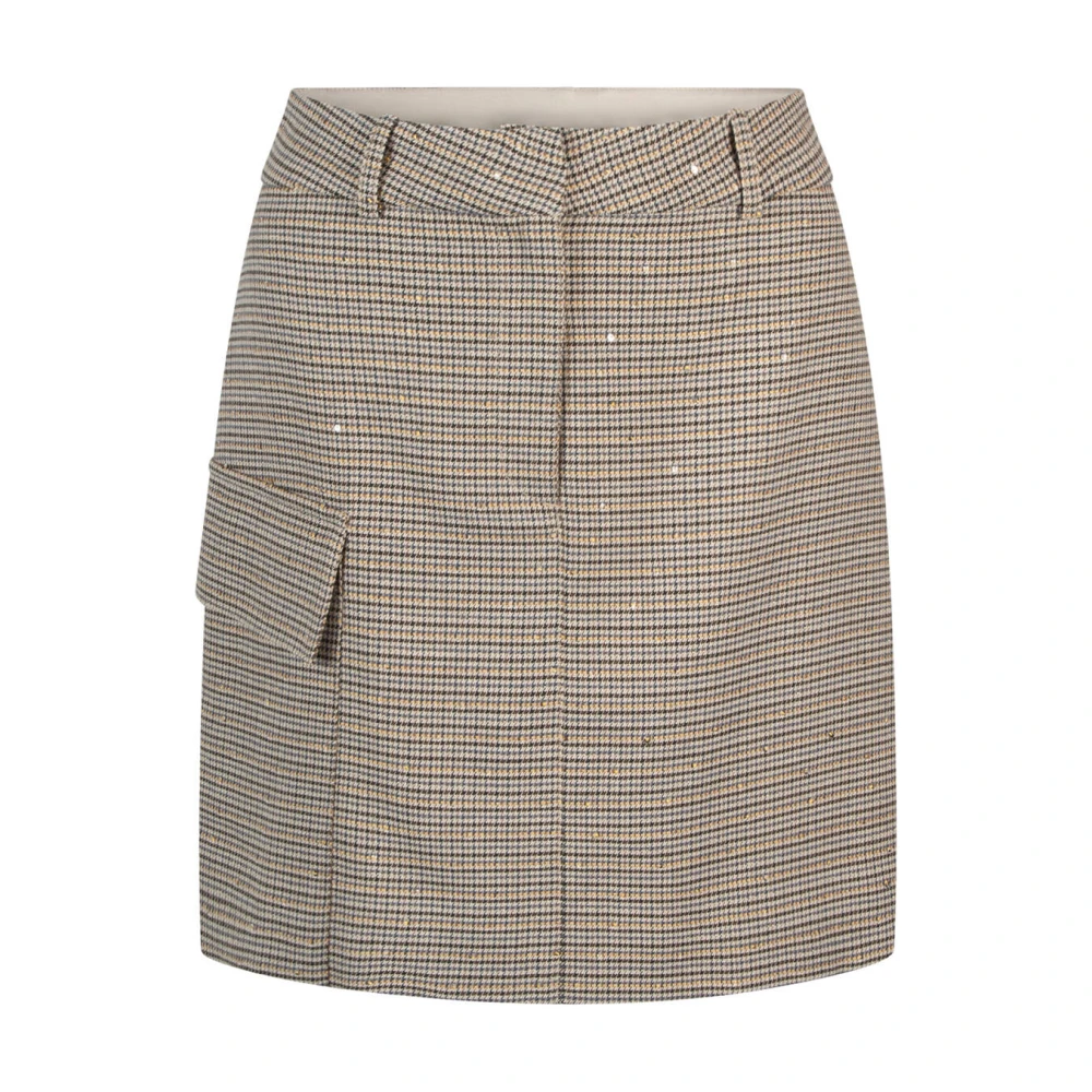 Aaiko Tweed Rok Pascale Stijl Beige Dames