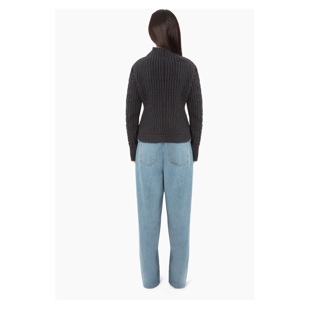 Nina Ricci Twisted Wool Turtleneck Sweater in Grijs Gray Dames