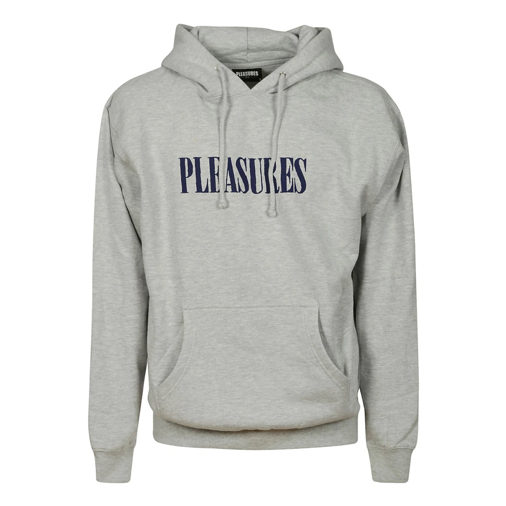 Pleasures Grijze Logo Hoodie Gray Heren