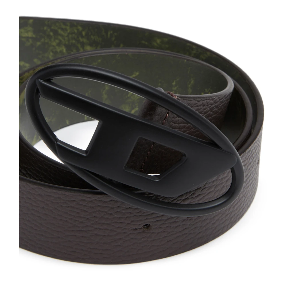 Diesel Reversible belt in leather and PU Black Heren