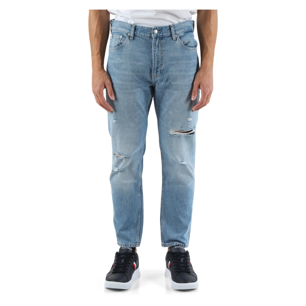Calvin Klein Jeans Dad Fit Cropped Jeans Vijf Zakken Blue Heren