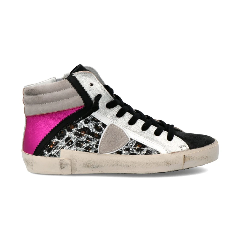 Philippe Model Silver Rosa Animal Print High Tops Gray, Dam