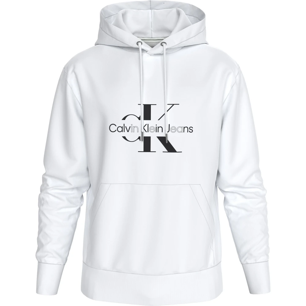 Calvin Klein Witte Gebreide Hoodie White Heren
