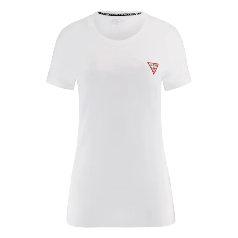Guess Women's White Mini Triangle Tee Cotton T-Shirt - T-Shirts - 2XL - Tops