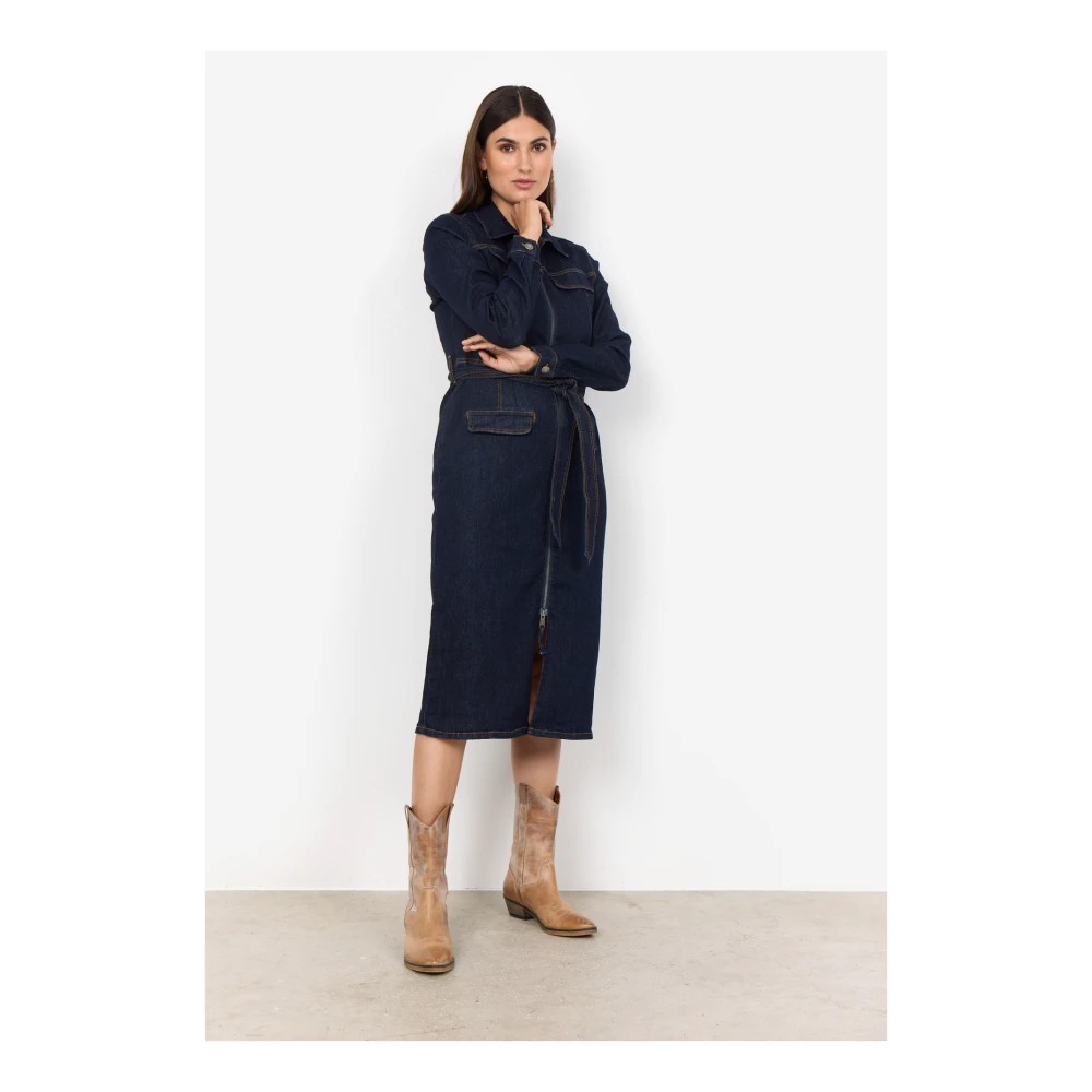 Soyaconcept Denim Jurk met Riem Blue Dames