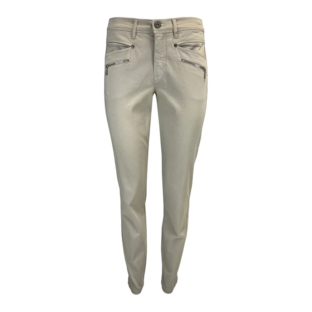 2-Biz Slim Fit Jeans Donkerblauw Beige Dames
