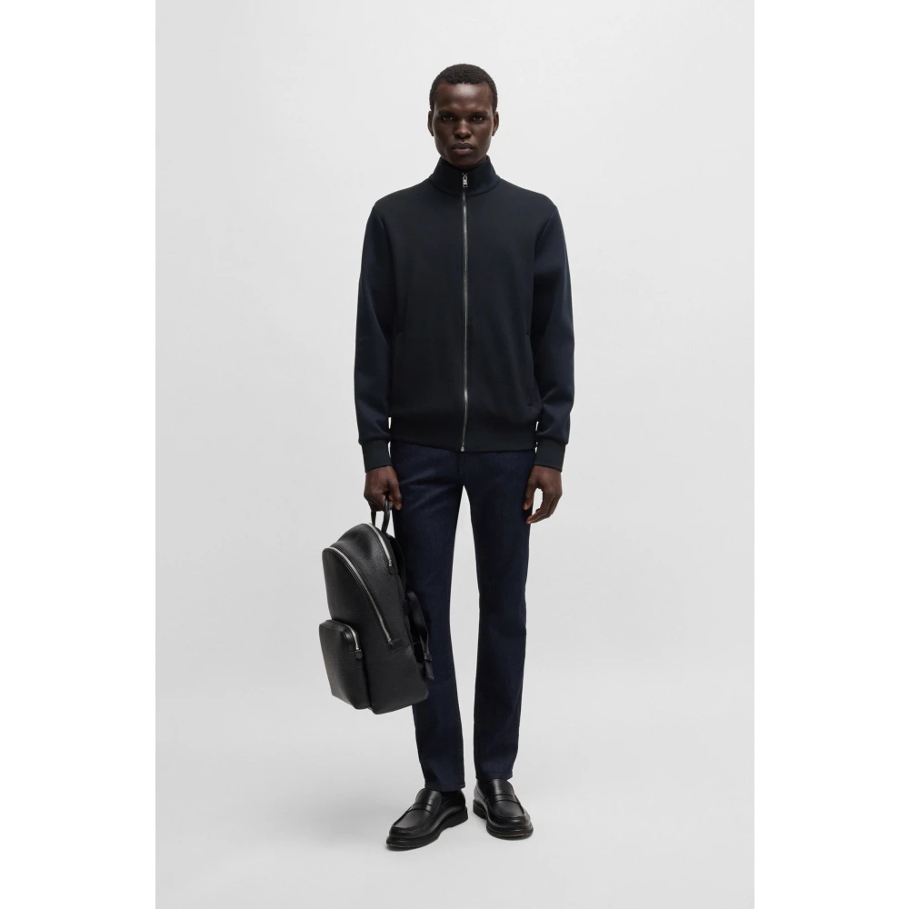 Hugo Boss Stijlvolle Cardigan voor Mannen Blue Heren