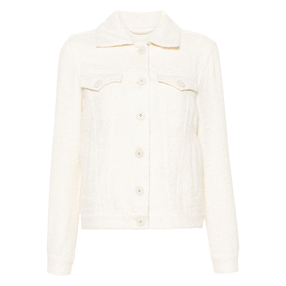 Casual Beige Blazer med fransk hals