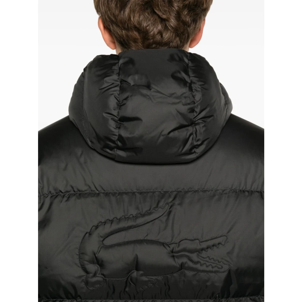 Lacoste Gewatteerde Hoodie Jas Black Heren
