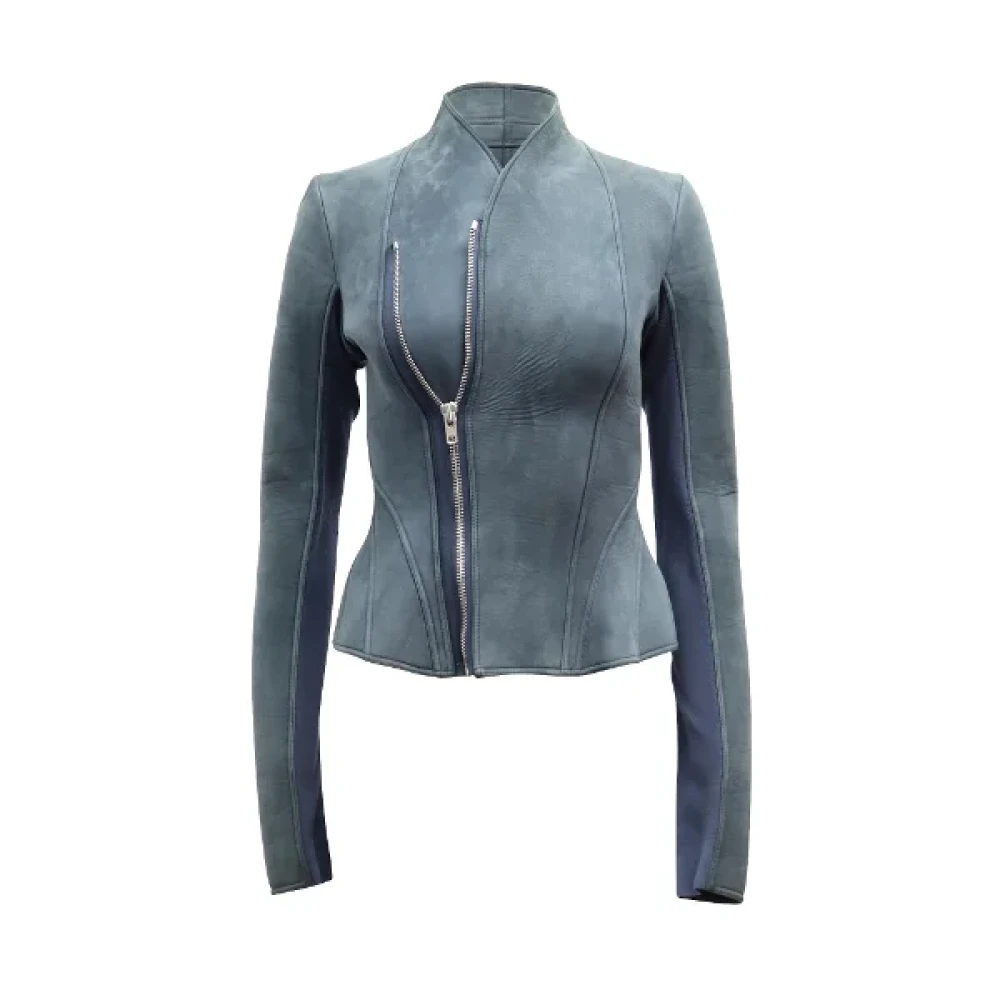 Rick Owens Pre-owned Suede outerwear Blue Dames
