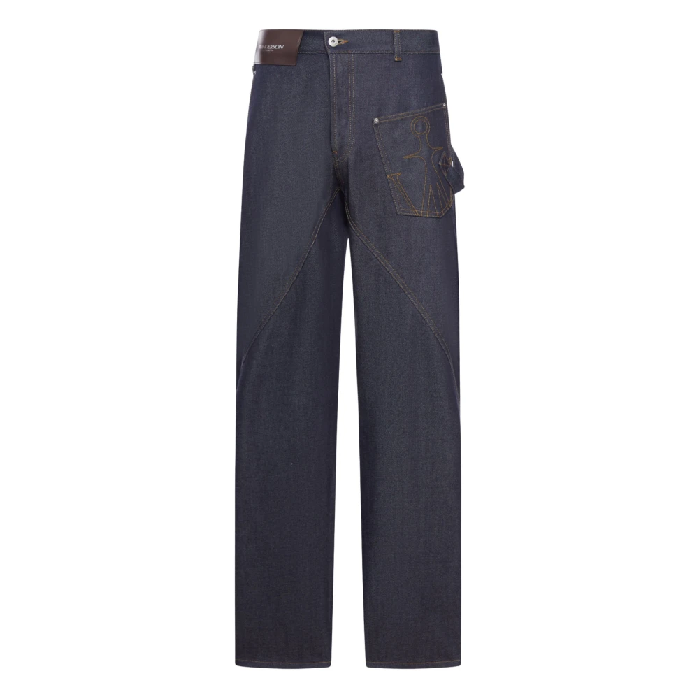 Jw Anderson Men's Blue Straight Fit Jeans, W32, Twisted Workwear Jeans