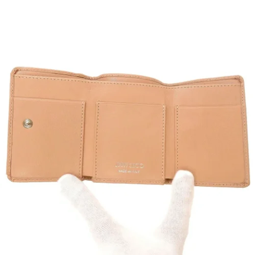 Jimmy Choo Pre-owned Leather wallets Beige Dames