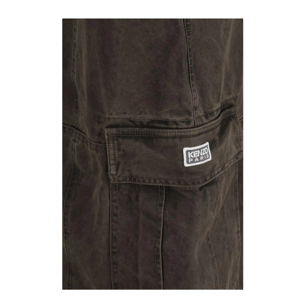 Kenzo Cargo Denim Broek met Oversize Zakken Gray Dames
