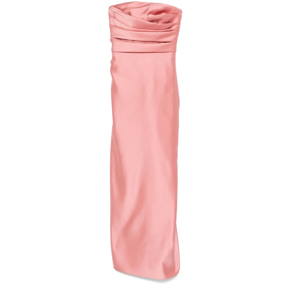 Elie Saab Poederroze Strapless Gedrapeerd Jurk Pink Dames