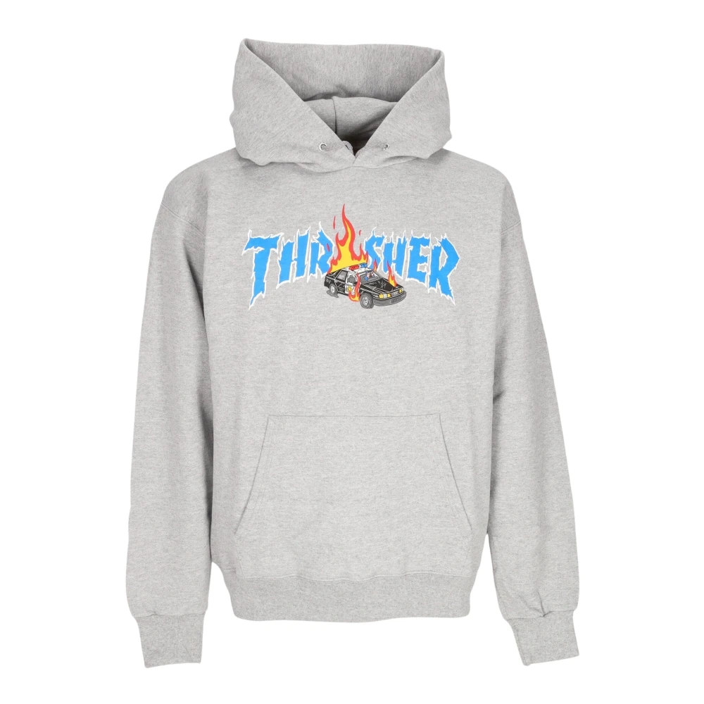Thrasher Grijze Cop Car Hoodie Langemouw Sweatshirt Gray Heren