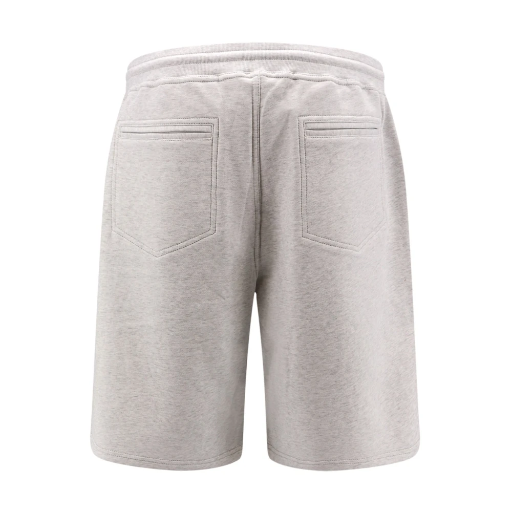 BRUNELLO CUCINELLI Leren Afwerking Katoenen Bermuda Shorts Gray Heren