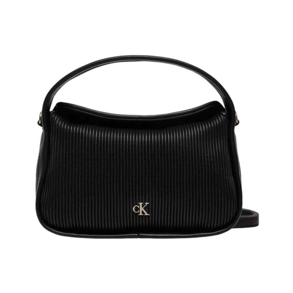 Calvin Klein Jeans Zwarte Polyethyleen Handtas Herfst Winter Collectie Black Dames