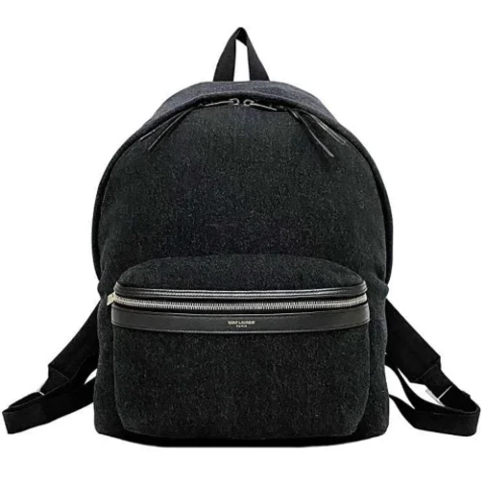 Yves Saint Laurent Vintage Pre-owned Canvas backpacks Black Dames