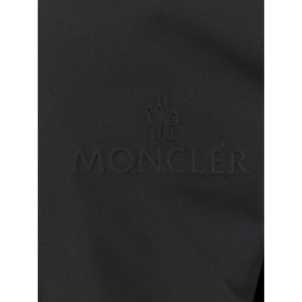 Moncler Wollen gewatteerde jas met hoge kraag Black Heren