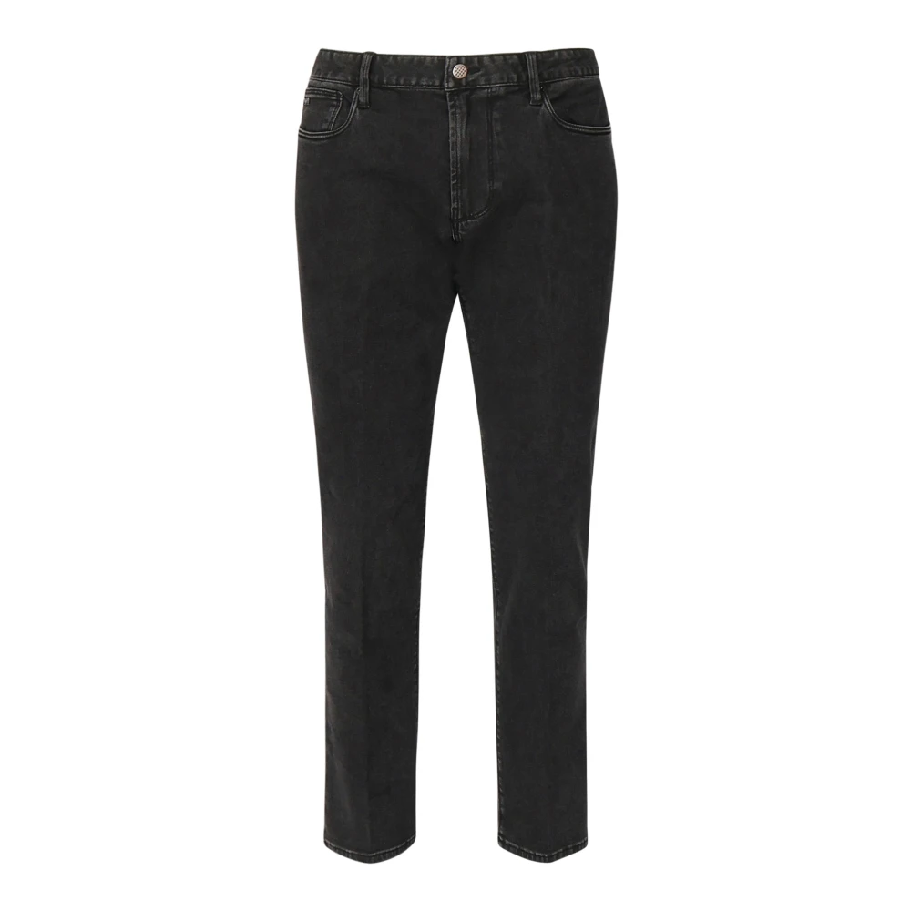 Emporio Armani Zwarte Slim Fit Jeans 5 Zakken Black Heren