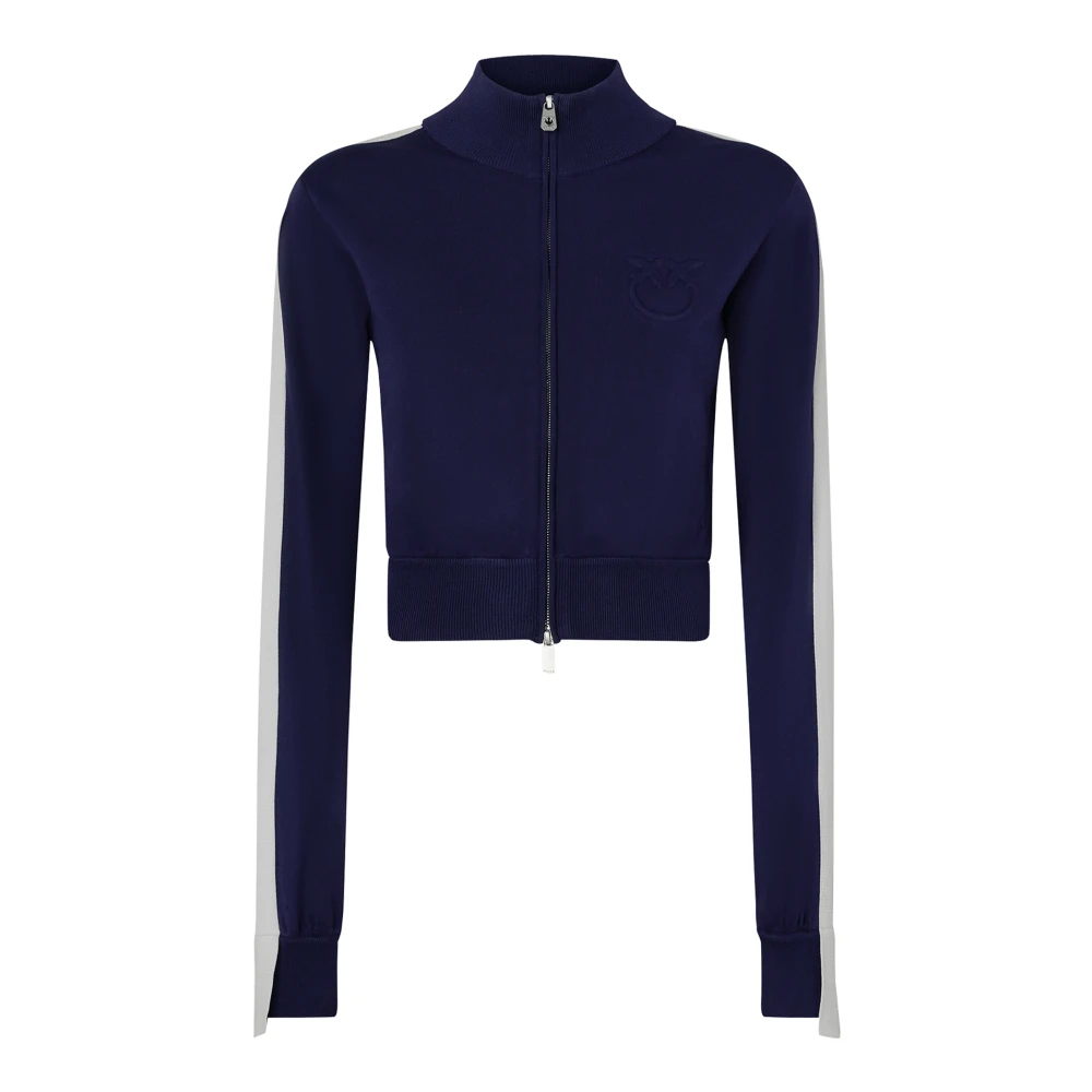 Pinko Technische Pique Sweatshirt Effect Blue Dames