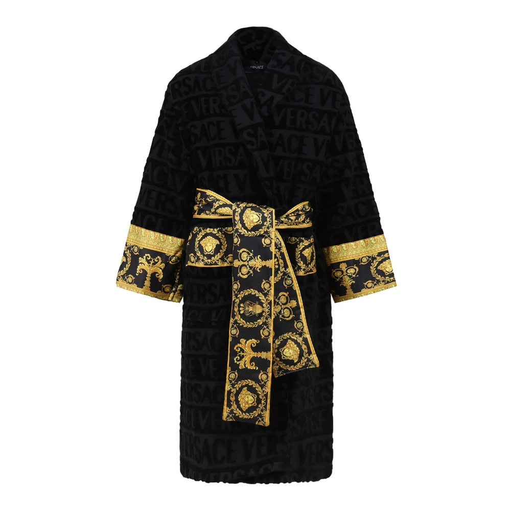 Versace Unisex Noir Vêtements De Nuit Et De Détente, Taille: S I ♡ Baroque Bathrobe
