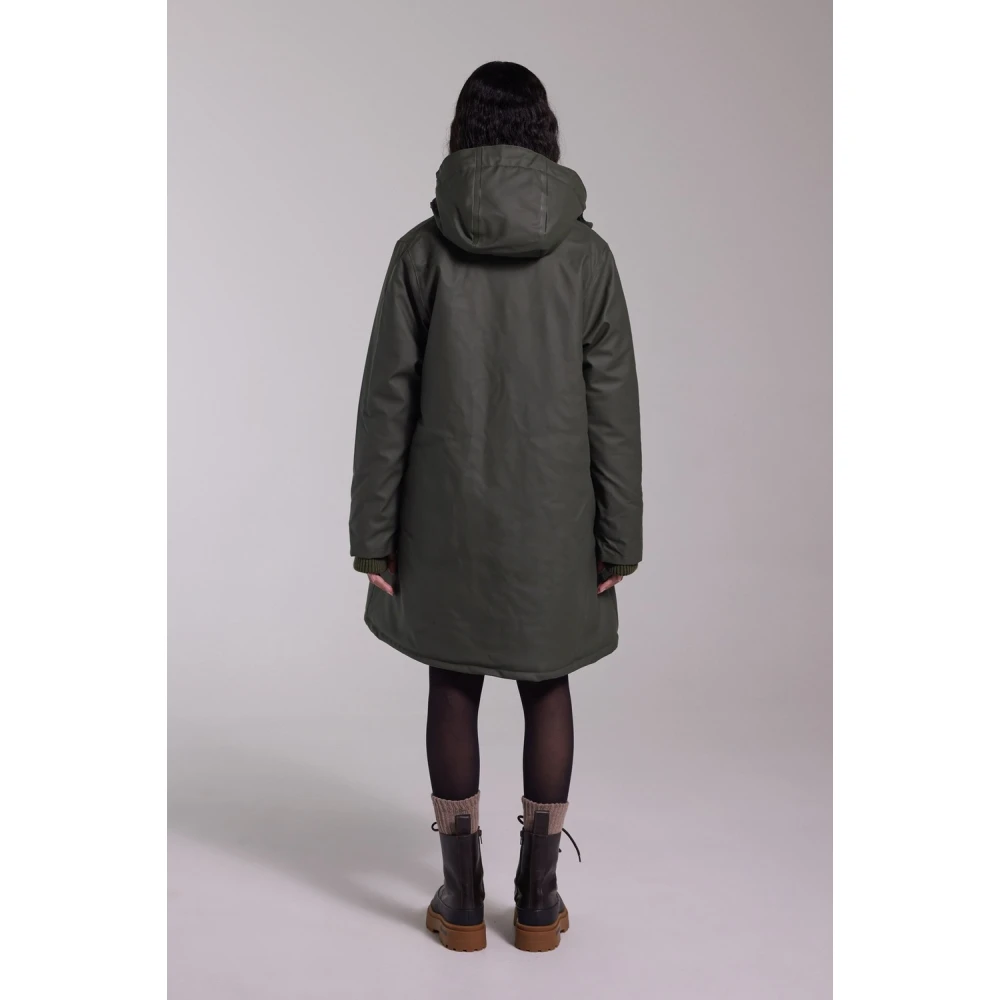 Stutterheim Warm A-Line Regenjas voor Vrouwen Green Dames