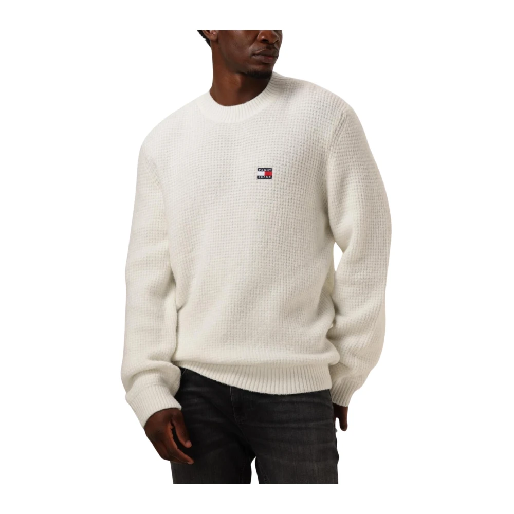 Tommy Jeans Heren Wafel Trui Casual Stijl White Heren