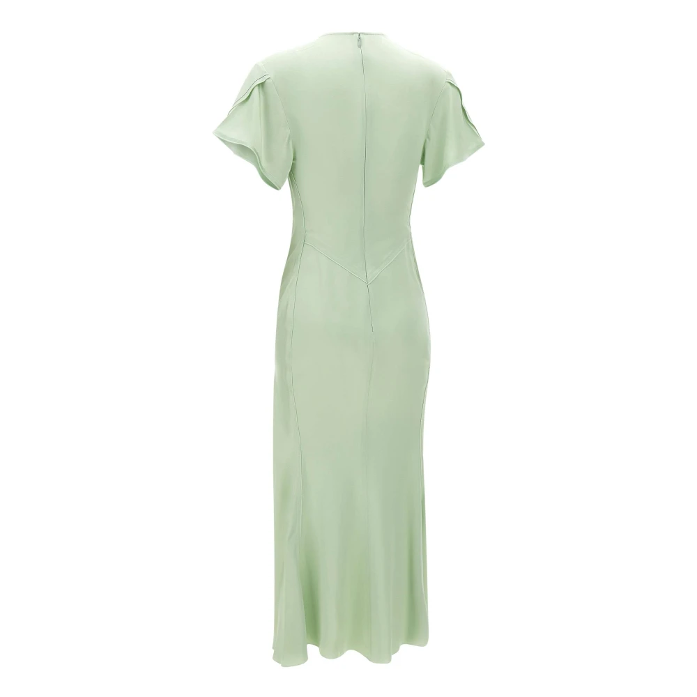 Victoria Beckham Mint Groene Satijnen Midi Jurk Green Dames