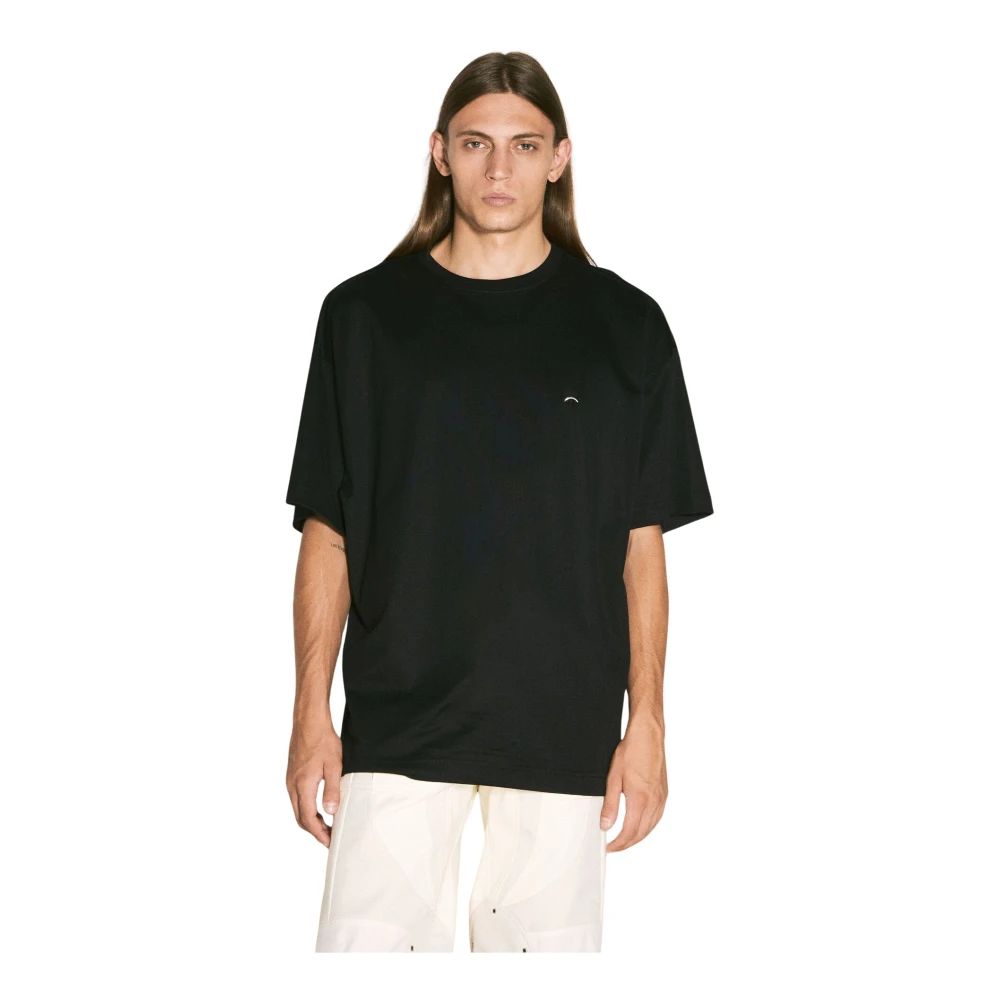 Mugler Zilverkleurige Hardware Crewneck T-shirt Black Heren
